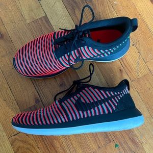 Nike Roshe Two Flyknit Black Bright Crimson Clear Jade